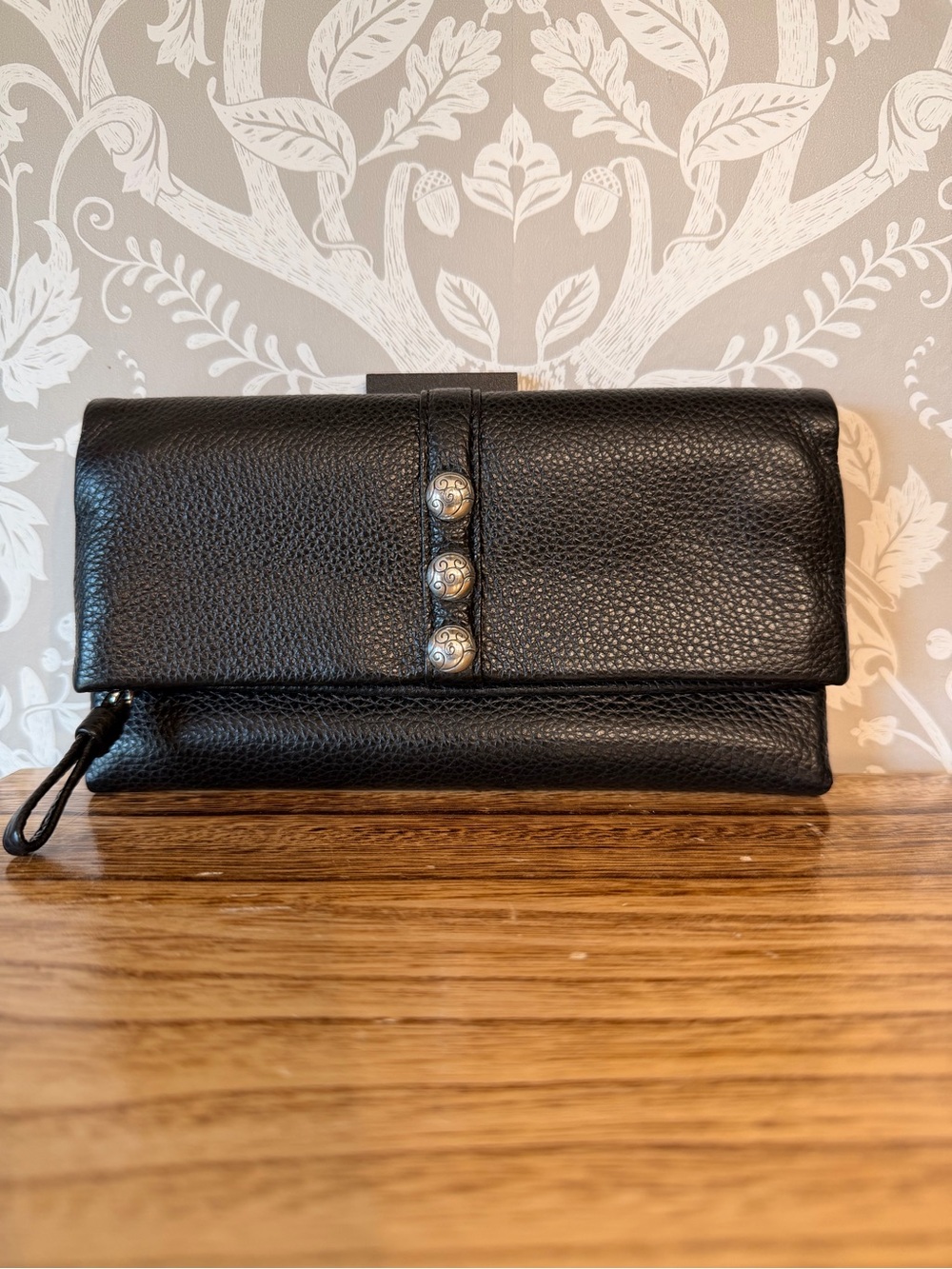 Brighton Nolita Large Wallet Black Pebbled Leather w/ Magnetic Closure NWOT